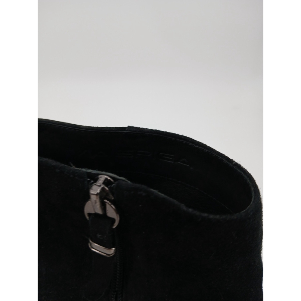 Via Spiga Black Suede Ankle Wedge Boots Size 7 Booties - Picture 7 of 16